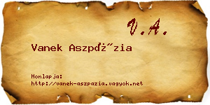 Vanek Aszpázia névjegykártya